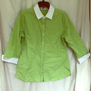 Cali And York lime green button down shirt.